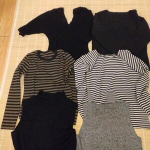 6 Pieces Dark Gray V-Neck Sweater